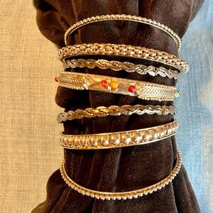 Elegant Silver Bangle Set of 7